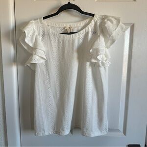 White Eyelet Top